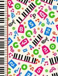 Retro Music Notes Keyboard Collage Rug