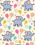 Cute Blue Elephants Whimsical Balloon Stars Rug