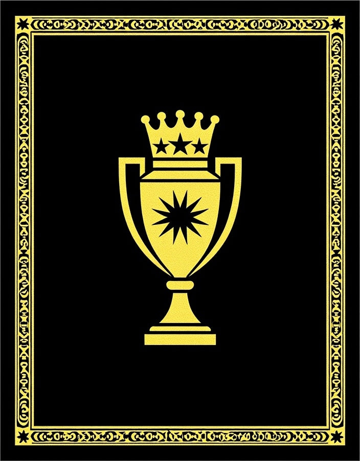 Black Gold Trophy Crown Emblem Rug