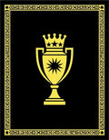 Black Gold Trophy Crown Emblem Rug