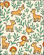Whimsical Safari Animals Greenery Playtime Rug