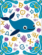 Whimsical Blue Whale Alphabet Ocean Rug