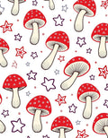Red Mushroom Star Scatter Rug