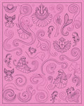 Whimsical Pink Fairy Swirl Collage Rug