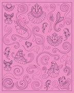 Whimsical Pink Fairy Swirl Collage Rug