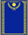 Royal Blue Yellow Laurel Medallion Rug