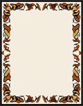 Earthy Tones Abstract Floral Border Rug