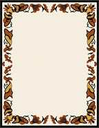 Earthy Tones Abstract Floral Border Rug