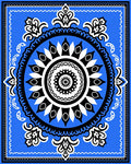 Bold Blue Black White Medallion Radiance Rug
