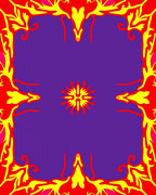 Psychedelic Scarlet Yellow Sunburst Rug