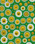 Whimsical Yellow Grinning Sun Flowers Rug