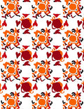 Vibrant Orange Red Abstract Bloom Rug