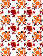 Vibrant Orange Red Abstract Bloom Rug