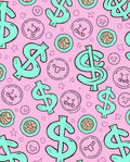 Aqua Dollar Signs Pink Scatter Rug