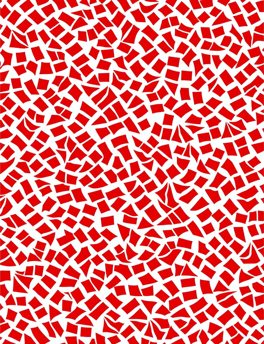 Crimson Fragmented Mosaic Rug