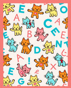 Colorful Cat Alphabet Whimsy Rug