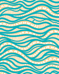 Teal Tan Wavy Organic Lines Rug