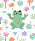 Whimsical Frog Flower Garden Rug