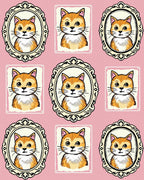 Playful Orange Cat Portrait Collection Rug