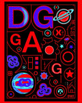 Bold Red Blue Geometric Abstract Rug