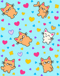 Cute Cat and Heart Background Rug
