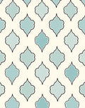 Light Aqua Quatrefoil Tile Overlay Rug