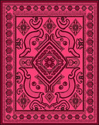 Vibrant Magenta Paisley Mandala Rug