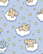 Cute Sleeping Bears Starry Sky Rug