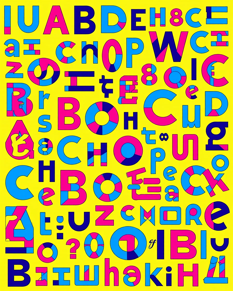 Bold Alphabet Collage Yellow Rug