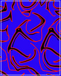 Bold Blue Abstract Red Black Swirls Rug