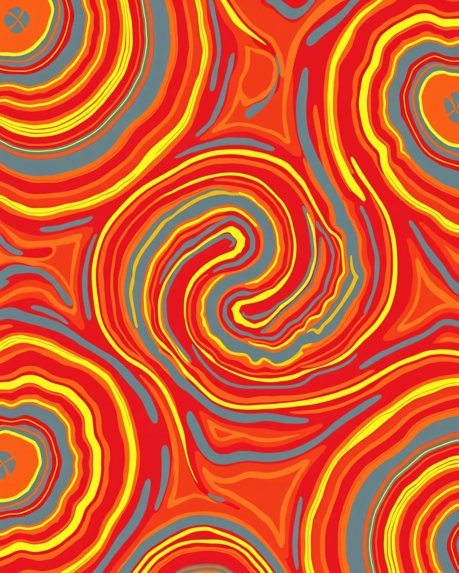 Fiery Red Swirl Agate Rug