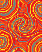 Fiery Red Swirl Agate Rug