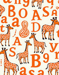 Orange Giraffe Alphabet Scatter Rug