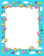 Playful Rainbow Alphabet Border Rug