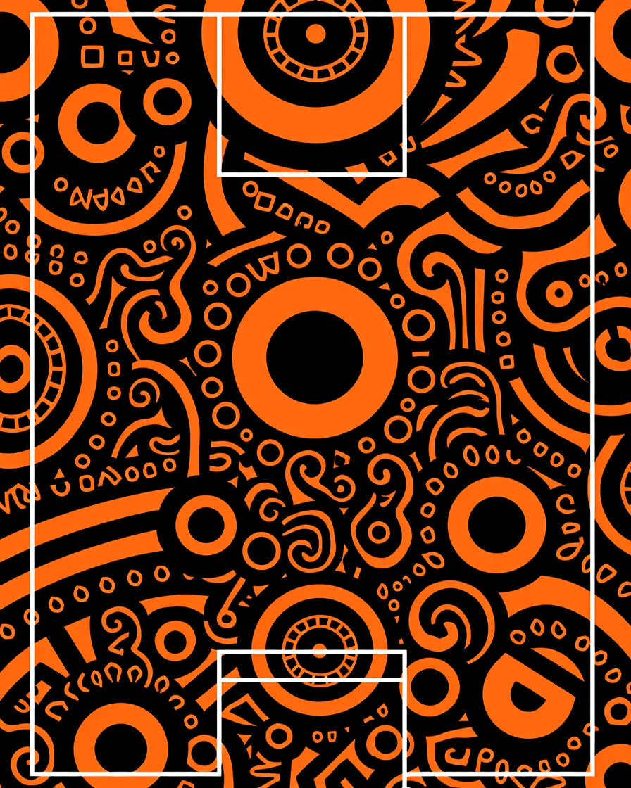 Bold Orange Tribal Circles Rug