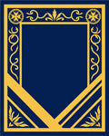 Royal Blue Golden Ornate Border Rug