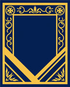 Royal Blue Golden Ornate Border Rug