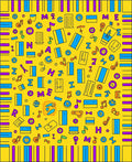 Cheerful Yellow Music Note Icons Rug