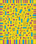 Cheerful Yellow Music Note Icons Rug