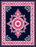 Crimson White Floral Medallion Navy Rug