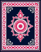 Crimson White Floral Medallion Navy Rug