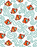 Orange Fish In Teal Swirls Rug