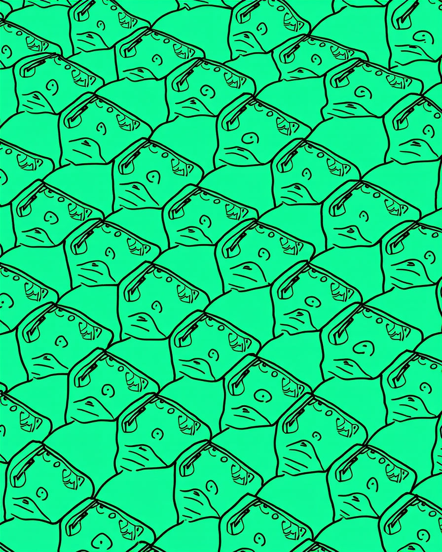 Abstract Facial Expression Repeat Rug