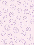 Purple Outline Fossil Shapes Rug
