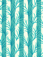 Teal Coral Stripe Abstract Rug