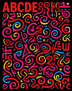 Playful Alphabet Swirls Colorful Rug