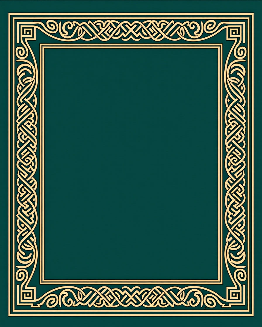 Golden Celtic Knot Border Rug
