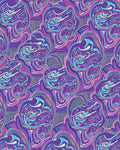 Dripping Purple Blue Abstract Organic Swirls Rug
