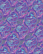 Dripping Purple Blue Abstract Organic Swirls Rug