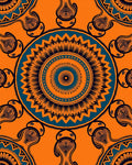 Radiant Orange Teal Mandala medallion Rug